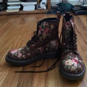 Light brown, floral Doc Martens. Women’s size 7.